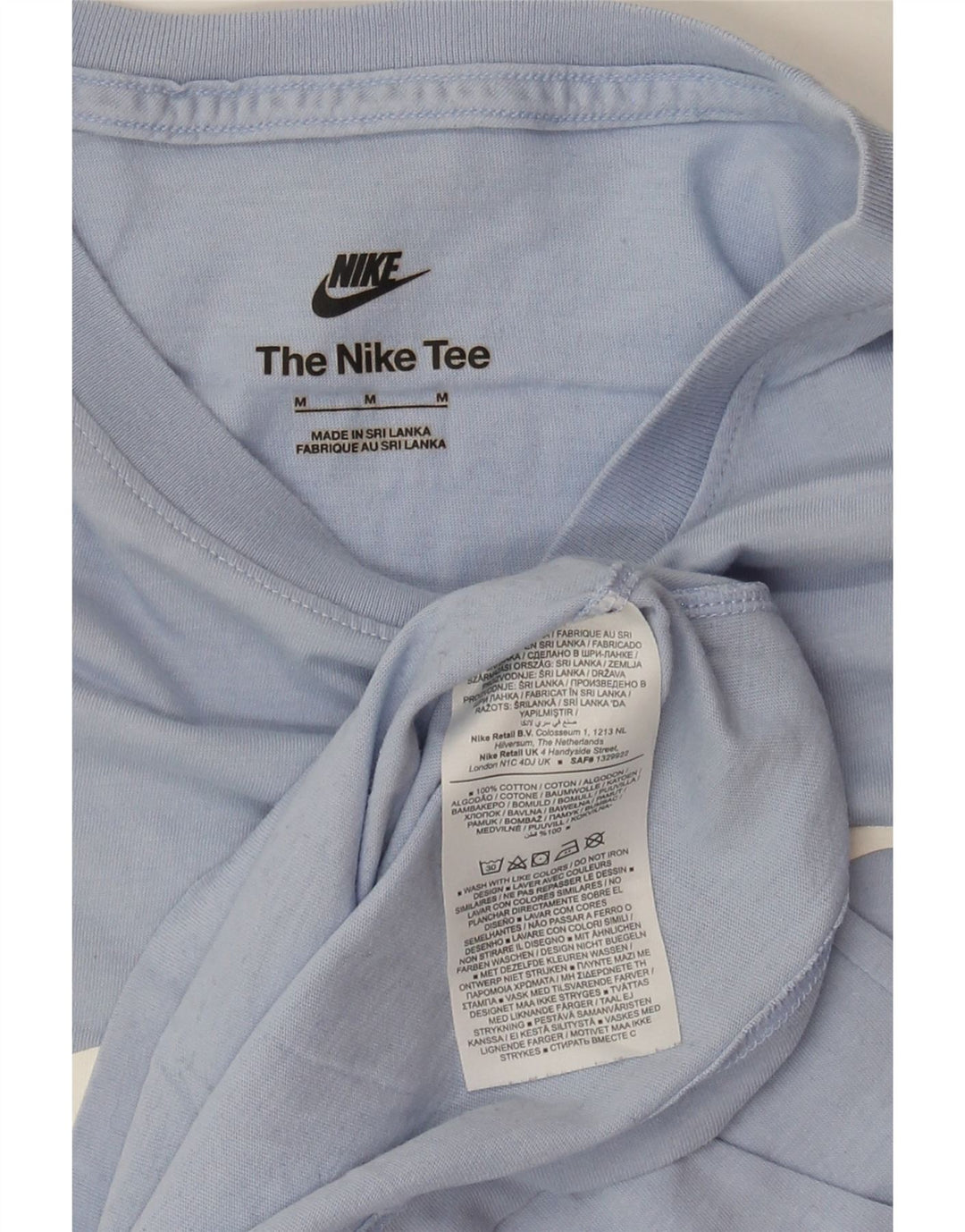 Мужская футболка с рисунком NIKE, хлопковый топ среднего синего цвета