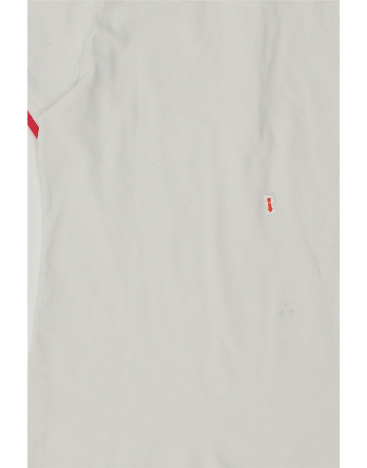 ELLESSE Womens Polo Shirt UK 14 Large White Cotton Vintage Ellesse and Second-Hand Ellesse from Messina Hembry 
