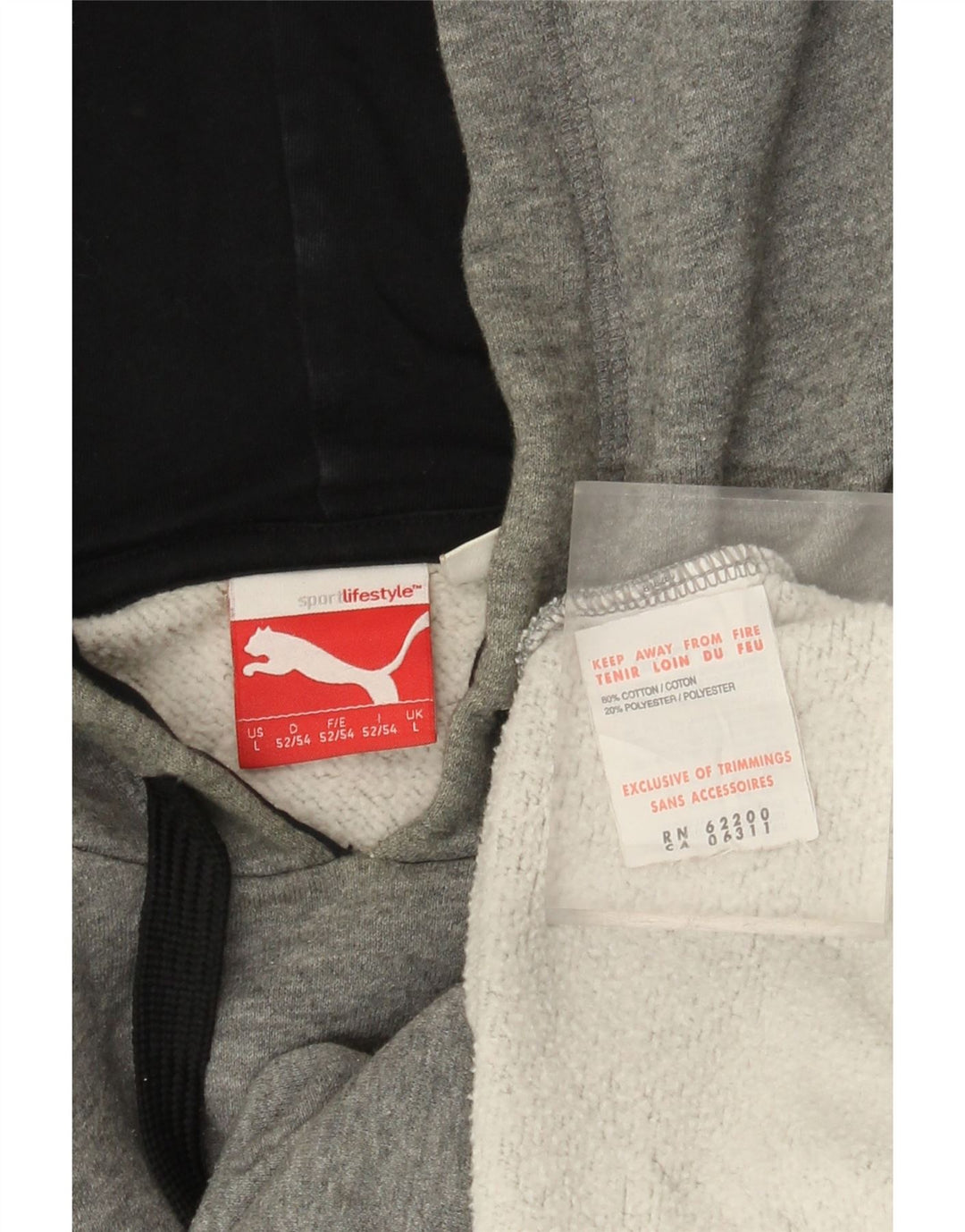 Мужской джемпер с капюшоном PUMA, большой серый, хлопок