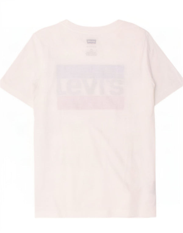 Футболка с рисунком Levi's для мальчиков, топ 15-16 лет, белый хлопок