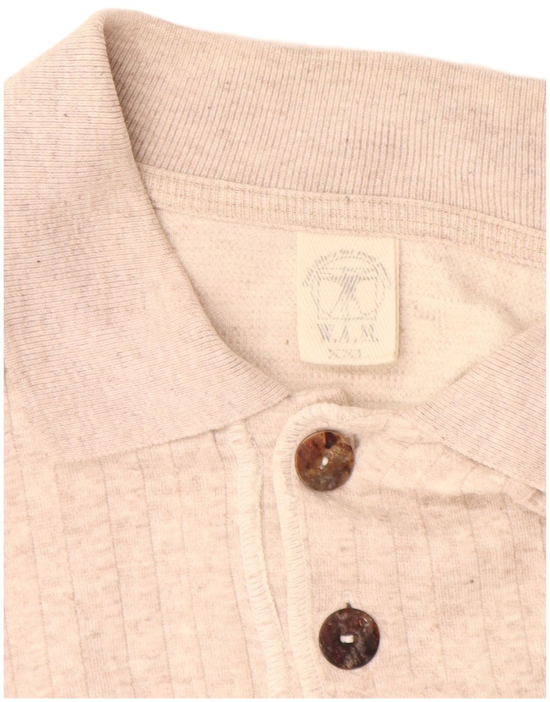 VINTAGE Мужской свитер с воротником поло 2XL Бежевый