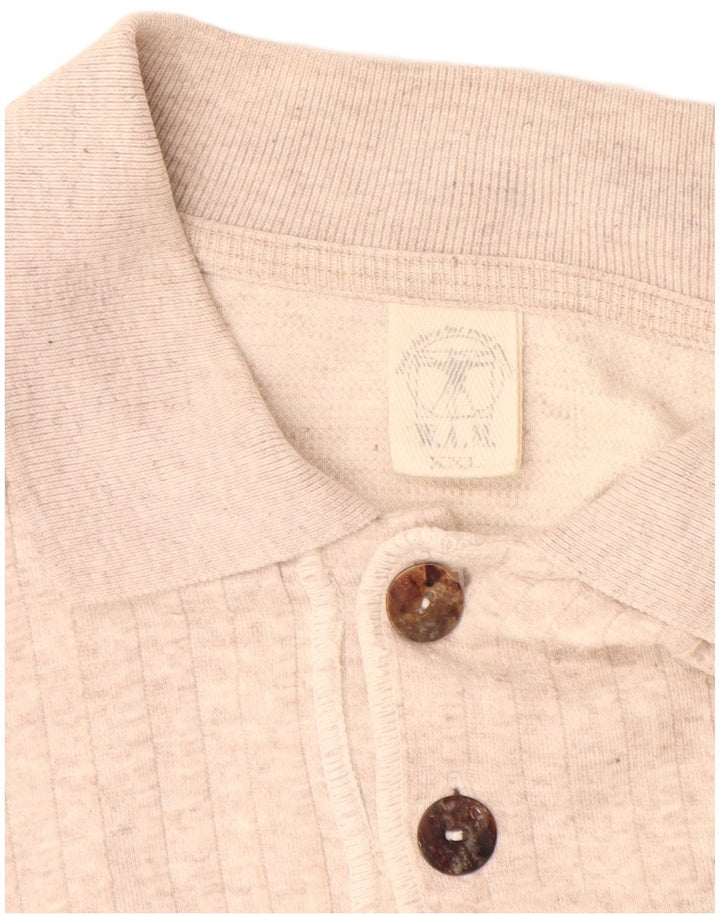 VINTAGE Мужской свитер с воротником поло 2XL Бежевый