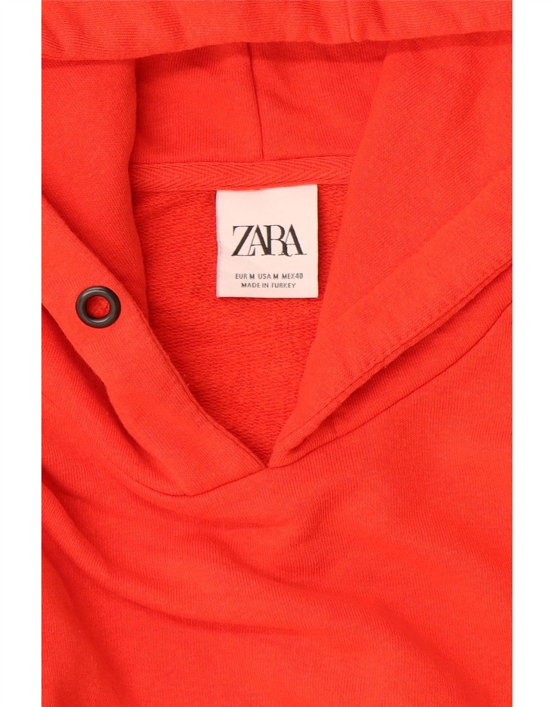 Мужской джемпер с капюшоном Zara среднего красного цвета, хлопок