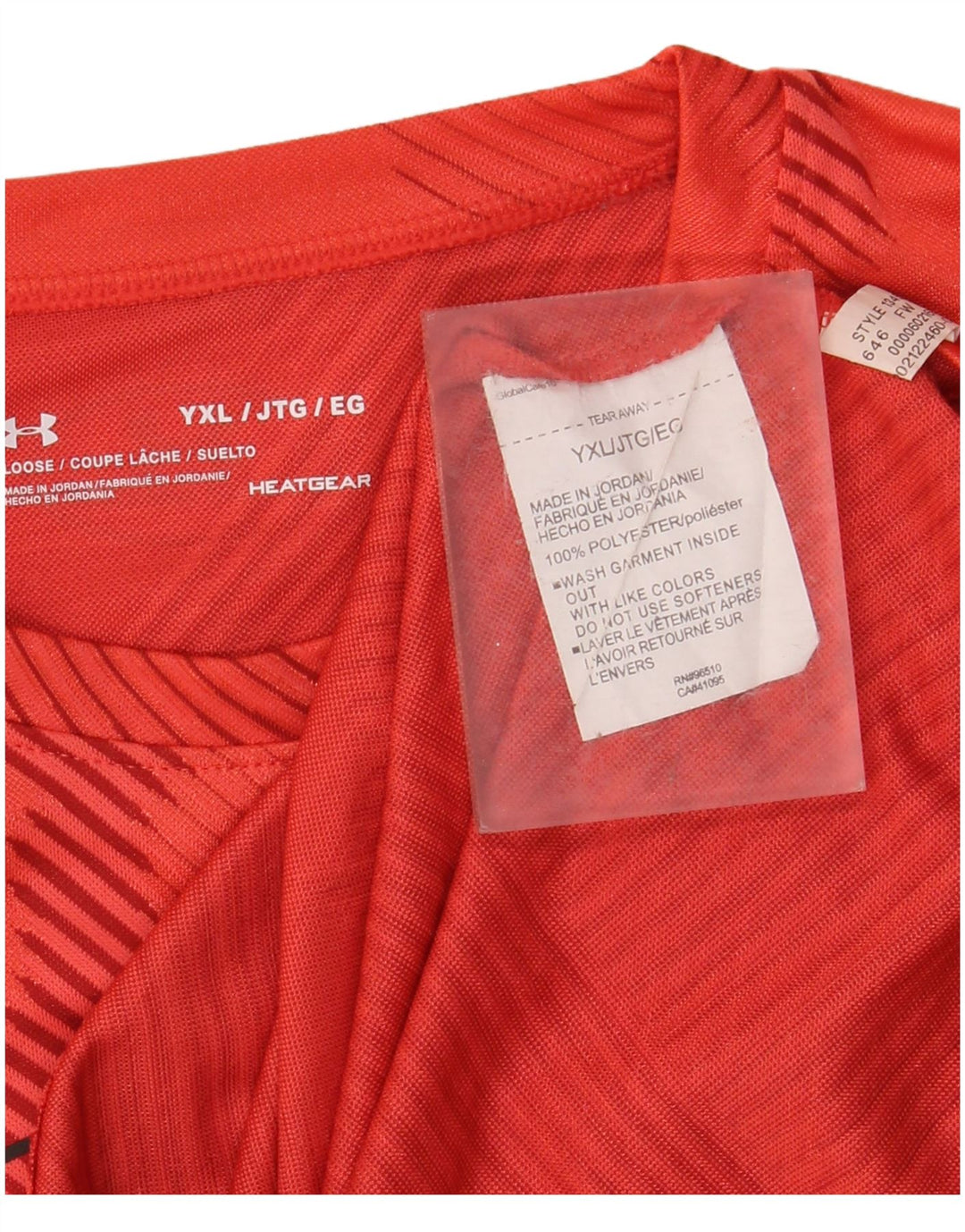 Футболка с рисунком Under Armour для мальчиков Heat Gear, топ 13–14 лет, в красную полоску