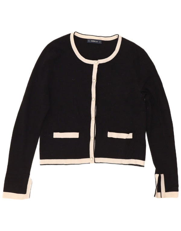 Женский укороченный кардиган Zara UK 10, маленький черный цветной блок