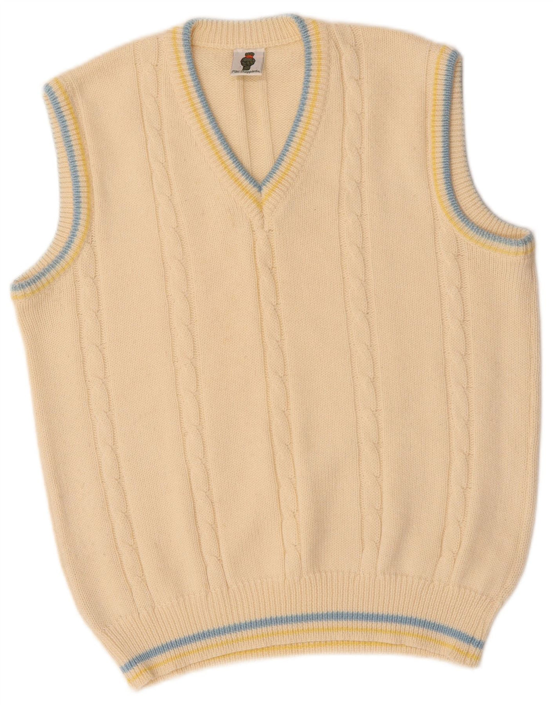 VINTAGE Мужская майка-майка среднего цвета, белый полиакрил