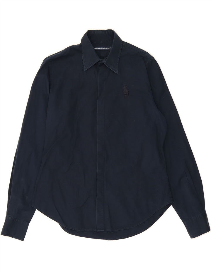 RALPH LAUREN Womens Shirt US 10 Large Navy Blue Cotton Vintage Ralph Lauren and Second-Hand Ralph Lauren from Messina Hembry 