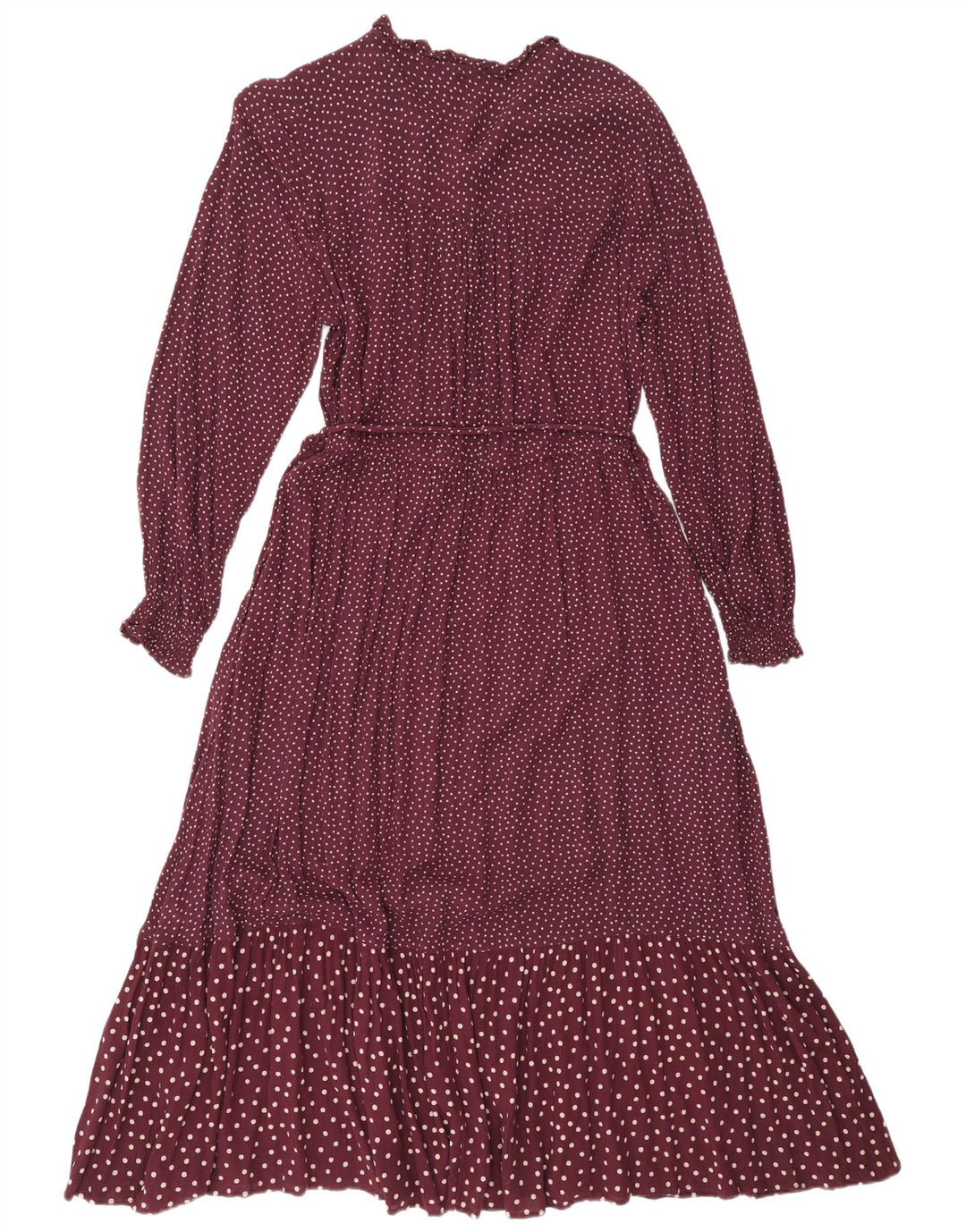 Женское платье макси с длинным рукавом Fat Face UK 12, средний бордовый в пятнистый цвет