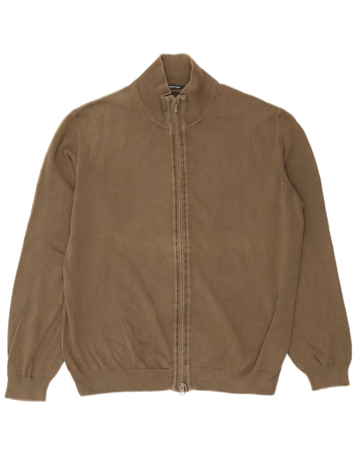 Мужской кардиган Massimo Dutti, большой хлопковый свитер цвета хаки