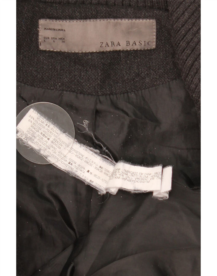 Женское пальто ZARA UK 14, большое, серое, шерстяное