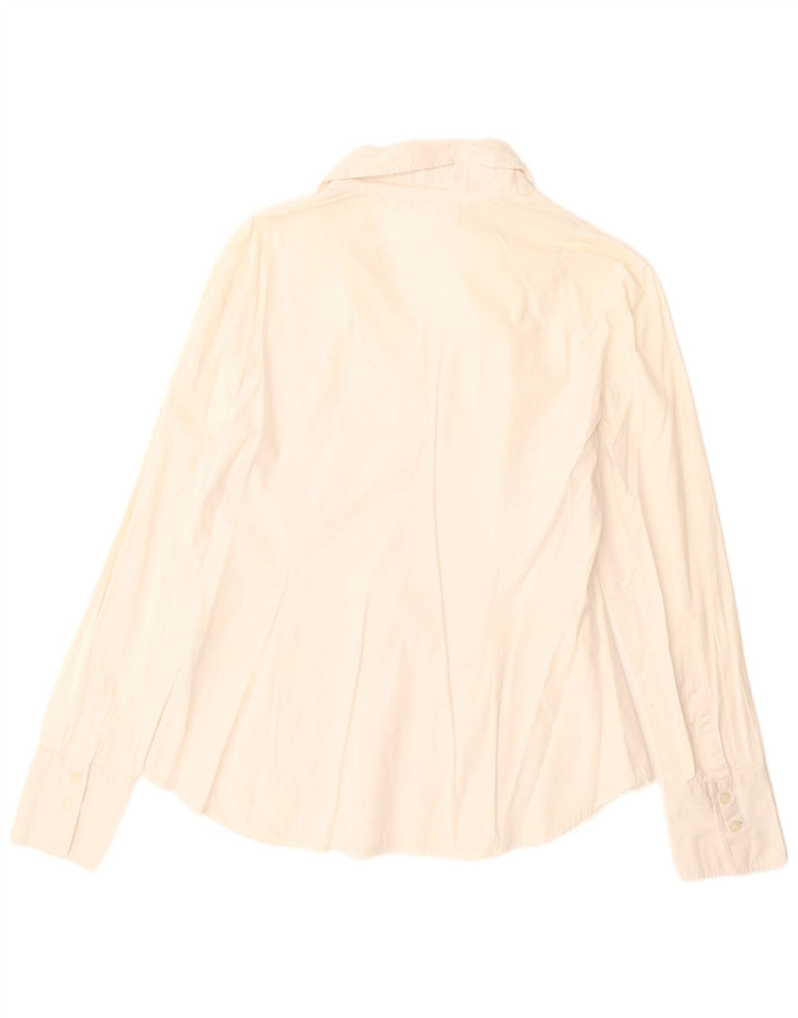 Женская пуловерная рубашка Benetton UK 16, большой размер из хлопка белого цвета