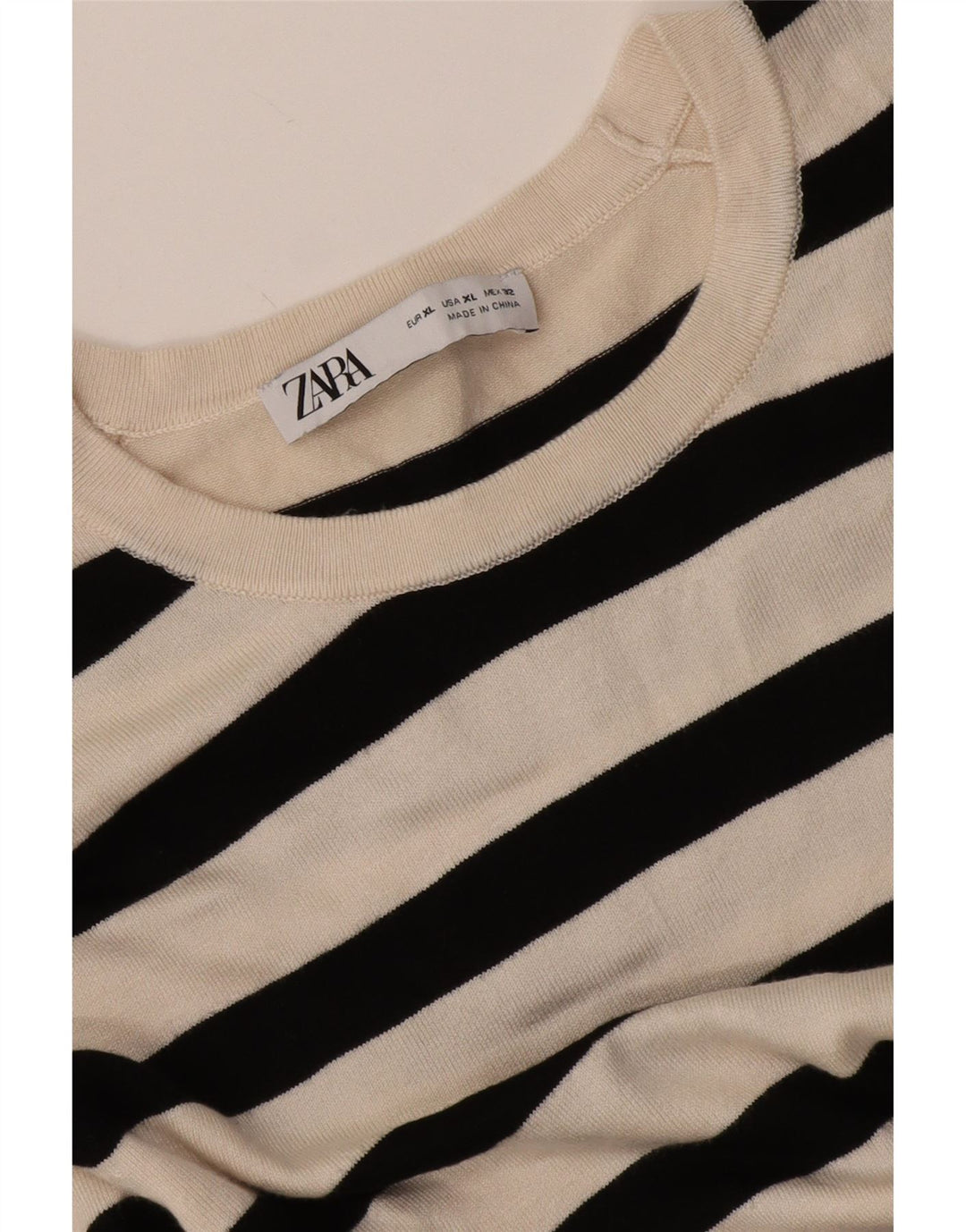 Женская блузка Zara Top UK 18 XL в белую полоску