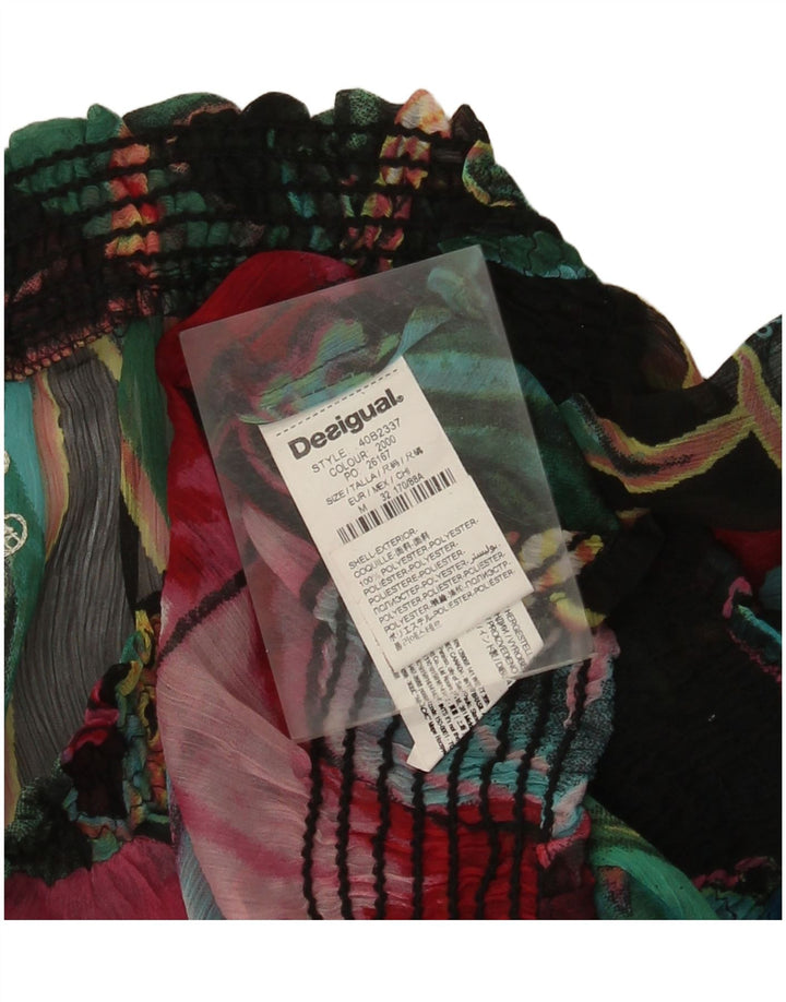 Женский топ с открытыми плечами Desigual с рисунком, Великобритания 14, средний размер, разноцветный цветочный принт