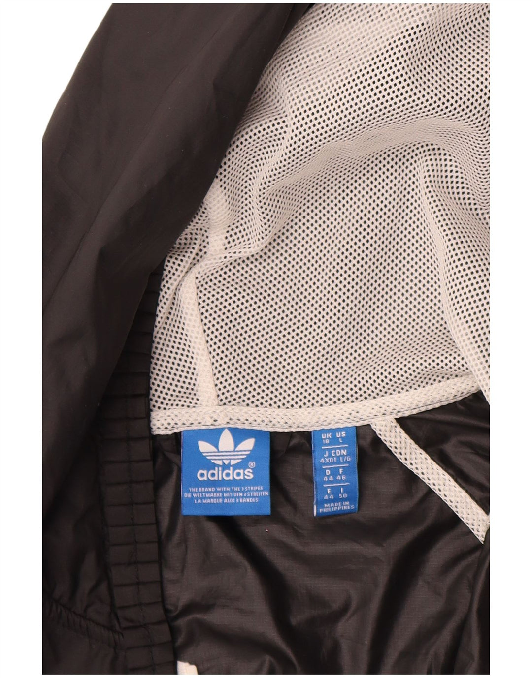 Женская дождевик с капюшоном Adidas UK 18 XL, черный полиэстер