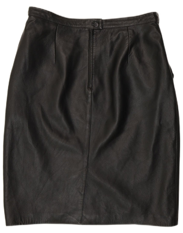 Yorn Женская кожаная юбка-карандаш с высокой талией EU 46 XL W34 Черная кожа