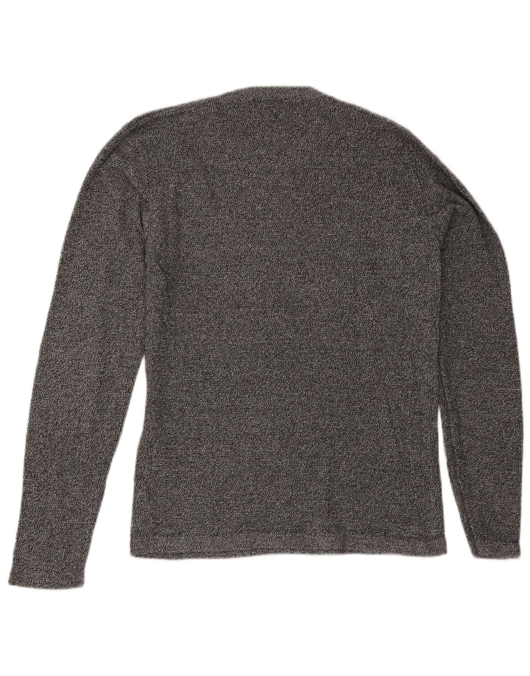 Мужской джемпер с круглым вырезом Jack & Jones, хлопковый свитер среднего серого цвета с крапинками