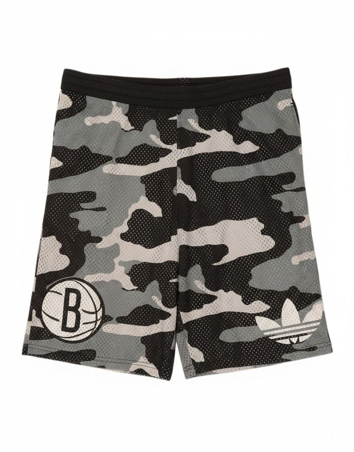 Мужские спортивные шорты Adidas с рисунком, средний черный камуфляжный полиэстер