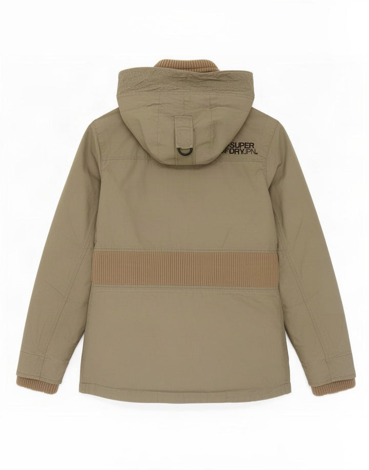 Женская парка Superdry с капюшоном UK 12, средний цвет хаки, хлопок