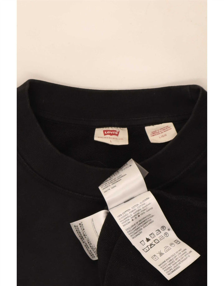 Мужской свитер Levi's, большой черный хлопковый джемпер