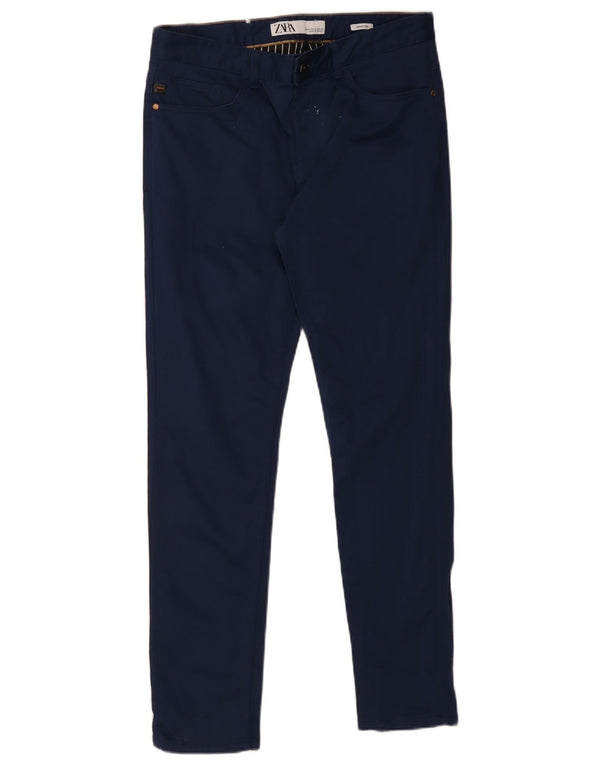 Мужские брюки-чиносы Zara EU 42, большие, W32 L30, темно-синие, хлопок