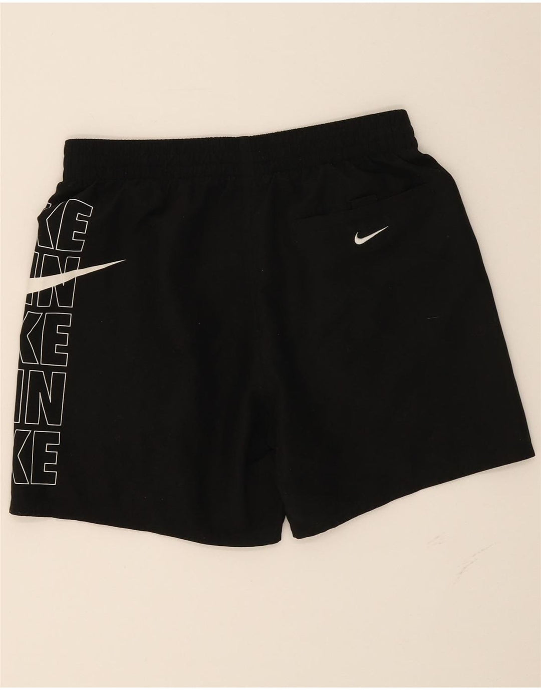 NIKE Mens Graphic Sport Shorts Small  Black Polyester Vintage Nike and Second-Hand Nike from Messina Hembry 
