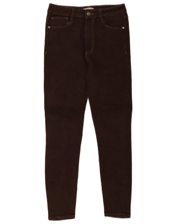 Женские джинсы скинни Zara EU 42, большие W32 L27, коричневые, хлопок