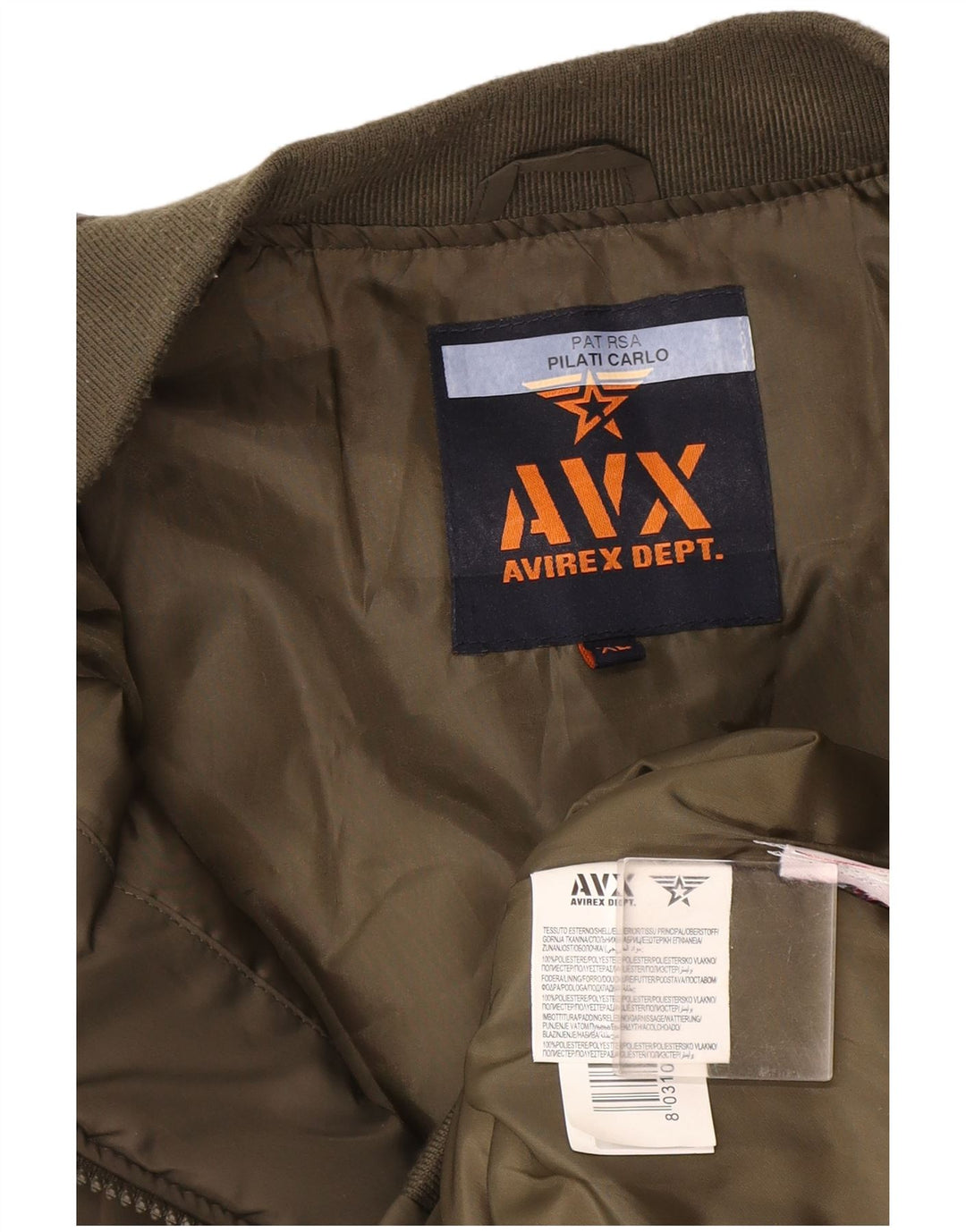Мужская куртка-бомбер Avirex UK 42 XL, цвет хаки, полиэстер