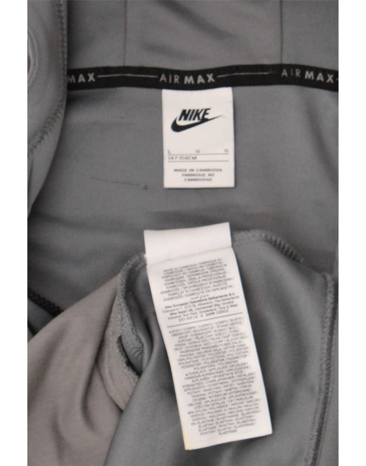 Свитер с капюшоном и молнией с графическим рисунком для мальчиков Nike, 12–13 лет, большой серый полиэстер