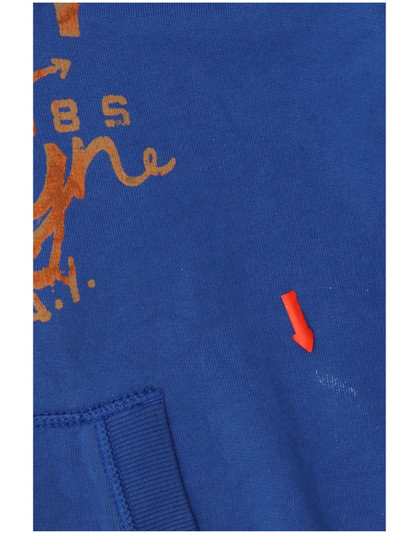 Tommy Hilfiger Mens Graphic Hoodie Jumper Large Blue Cotton