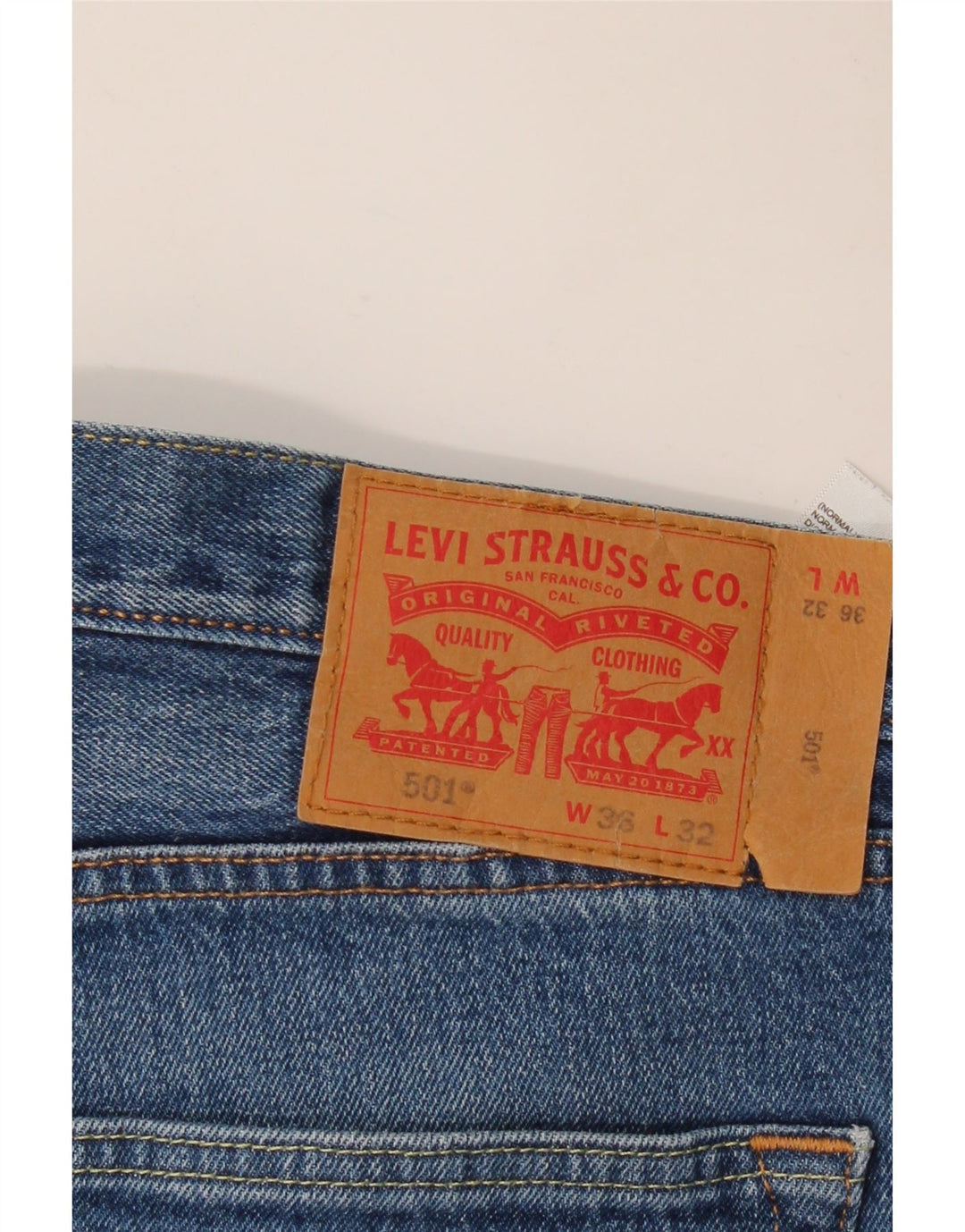 Мужские прямые джинсы Levi's 501 W36 L32 синие, хлопок