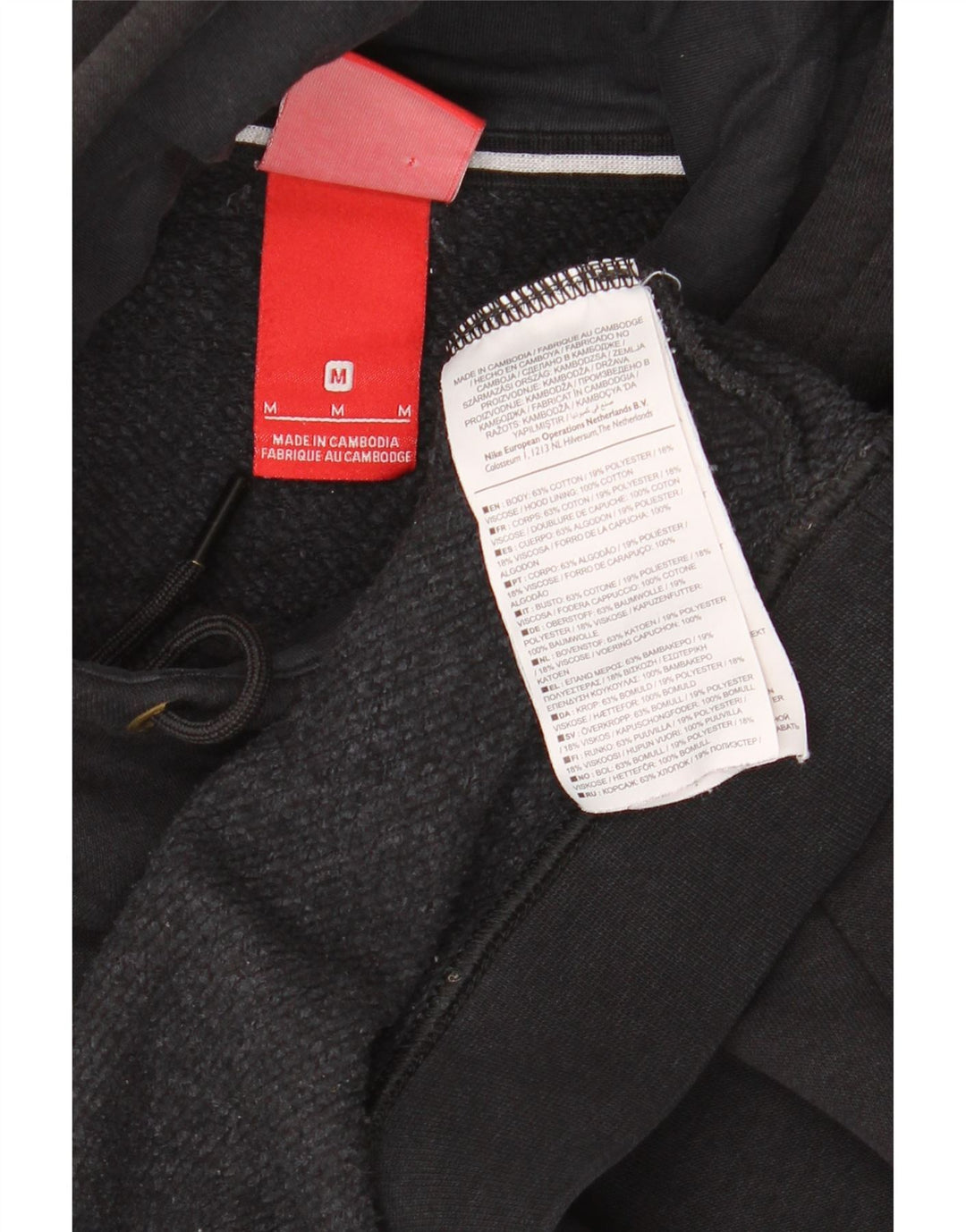 Мужской джемпер с капюшоном NIKE, средний черный, хлопок