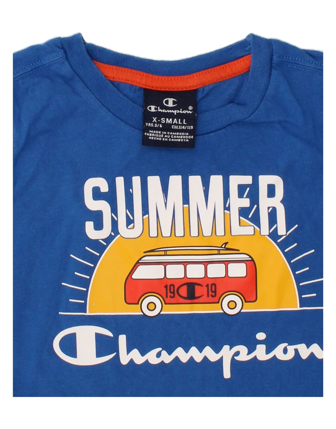 CHAMPION Boys Graphic Vest Top 5-6 Years XS Blue Vintage Champion and Second-Hand Champion from Messina Hembry 