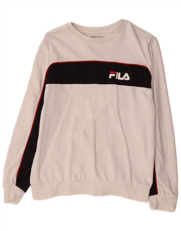 Fila Мужской свитшот с графическим рисунком, маленький белый с цветными блоками