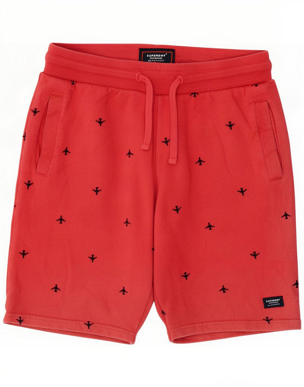 Мужские спортивные шорты Superdry с абстрактным узором, большие красные хлопковые