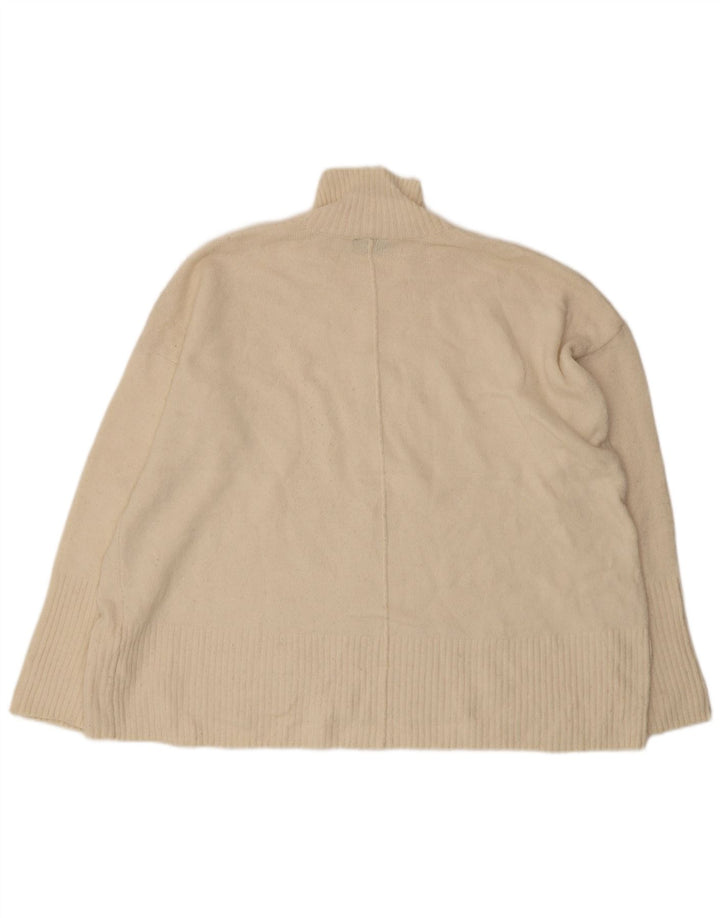 TOPSHOP Womens Oversized Turtle Neck Jumper Sweater UK 14 Large Off White