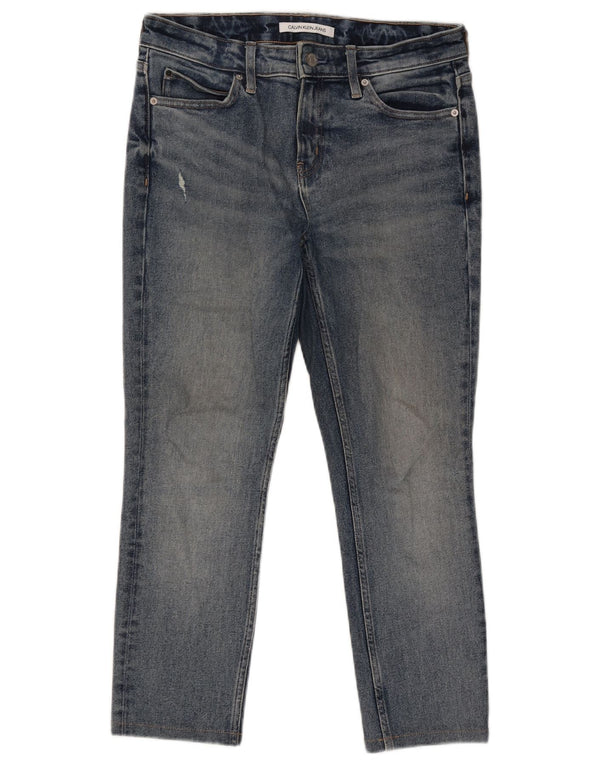 Мужские укороченные узкие джинсы CALVIN KLEIN W30 L25 синие