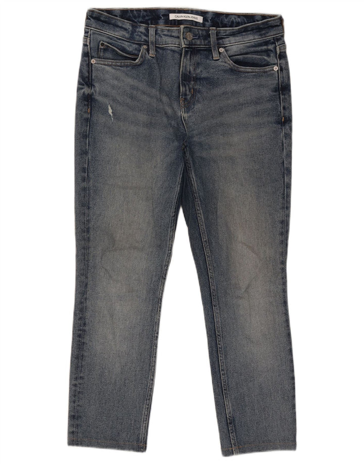 Мужские укороченные узкие джинсы CALVIN KLEIN W30 L25 синие