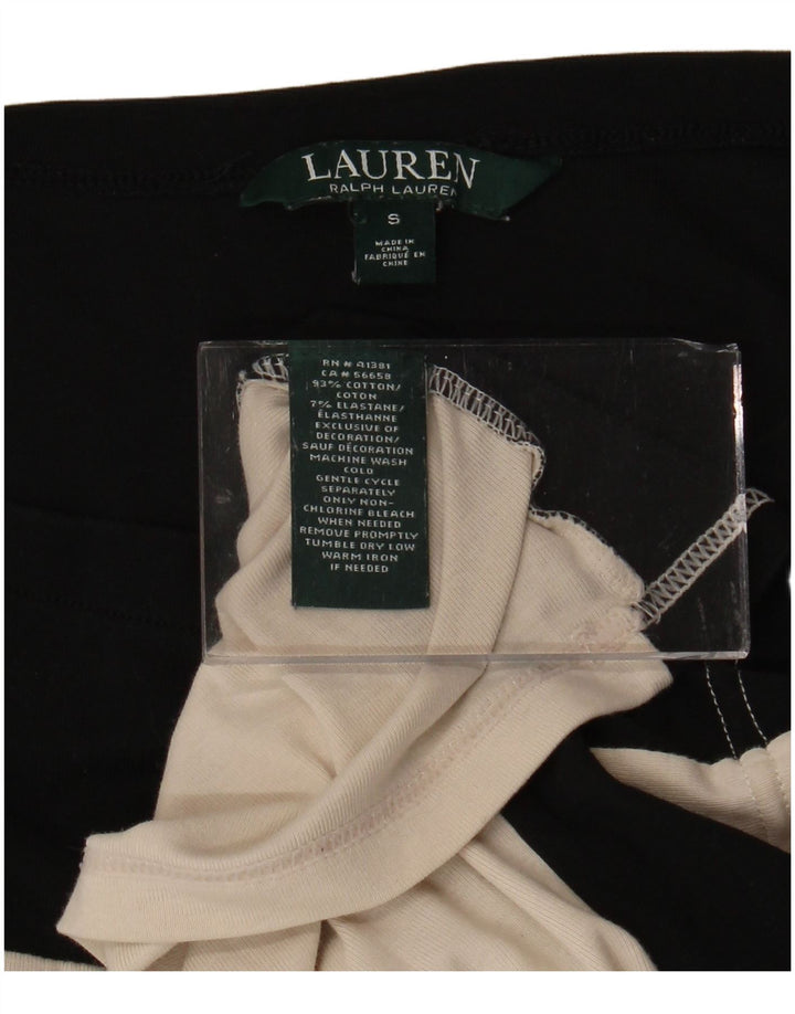 Женская футболка RALPH LAUREN Top UK 10, маленькая черная, хлопок с цветными блоками