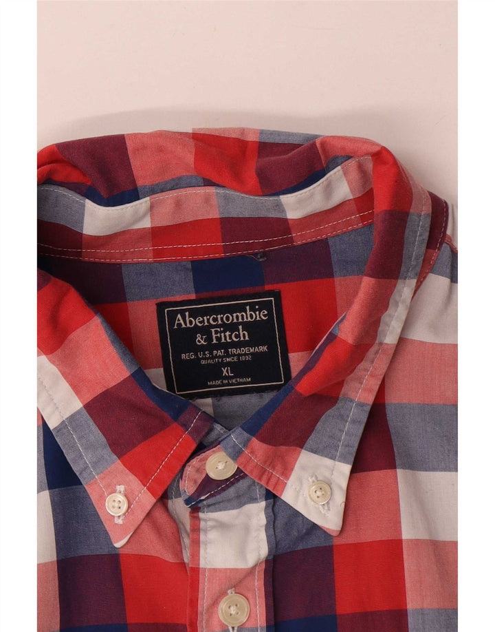 Мужская рубашка Abercrombie & Fitch XL, разноцветный хлопок в мелкую клетку