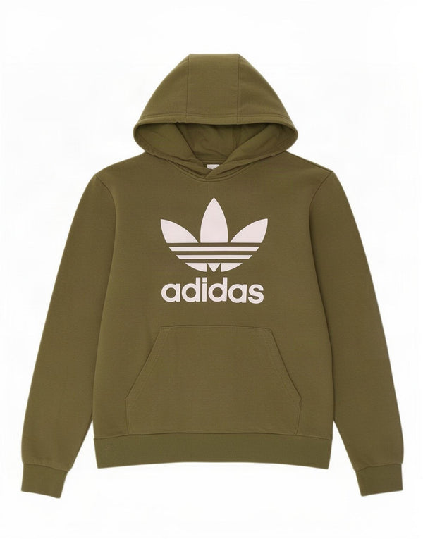 Джемпер с капюшоном Adidas для мальчиков 14-15 лет, хлопок цвета хаки