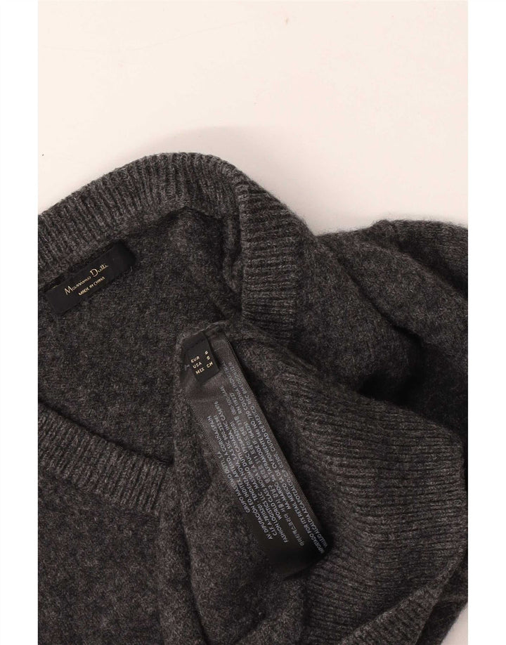 Женский джемпер обычного кроя Massimo Dutti с v-образным вырезом, Великобритания 10, маленький серый