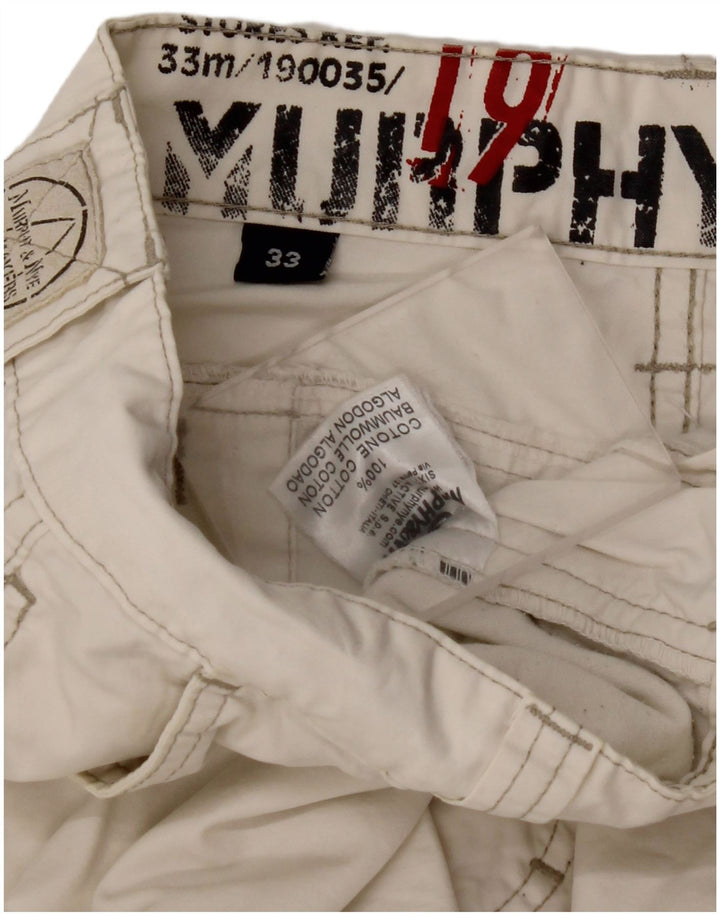 Мужские прямые повседневные брюки MURPHY & NYE W33 L32, белый хлопок