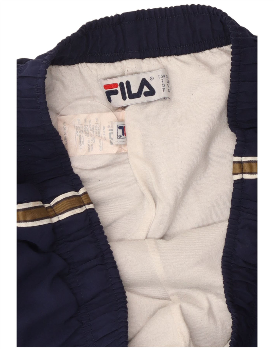 FILA Mens Graphic Tracksuit Trousers XL Navy Blue Polyester
