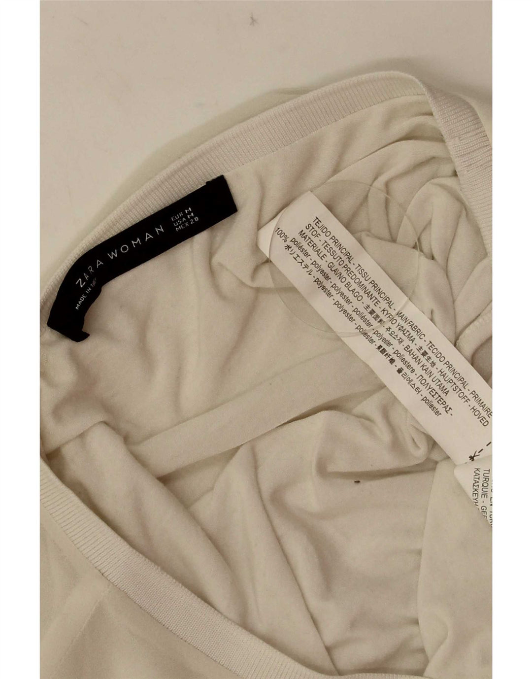 Женская блузка оверсайз Zara Top UK 14, средний белый полиэстер