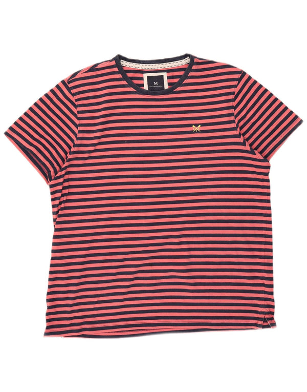 Crew Clothing Мужская обычная футболка с коротким рукавом, топ 2XL, хлопок в розовую полоску