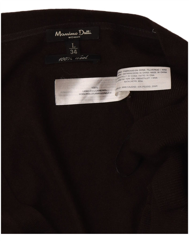 Женский удлиненный кардиган Massimo Dutti UK 14, большой коричневый шерстяной свитер