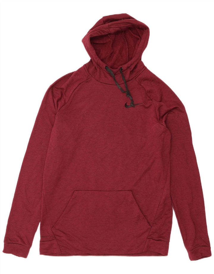 Мужской джемпер с капюшоном Nike Dri Fit, большой бордовый полиэстер