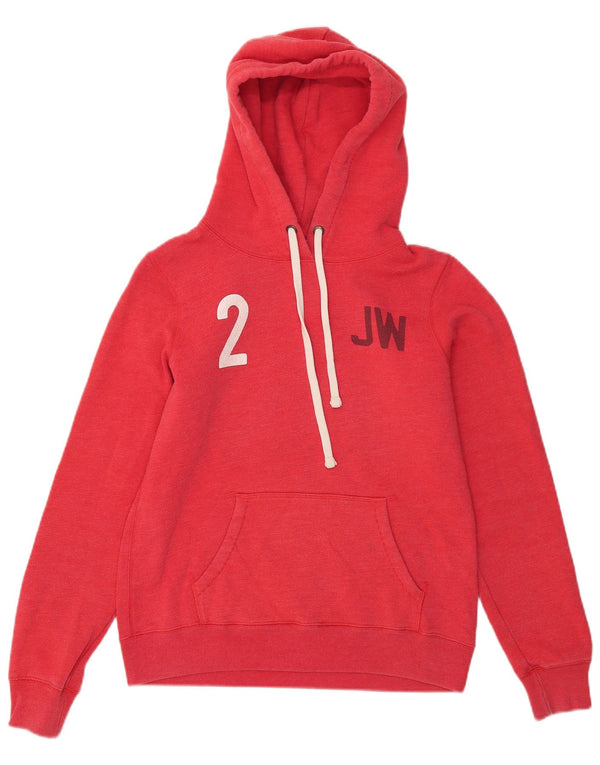 Женский джемпер с капюшоном Jack Wills UK 12, хлопковый средний красный цвет