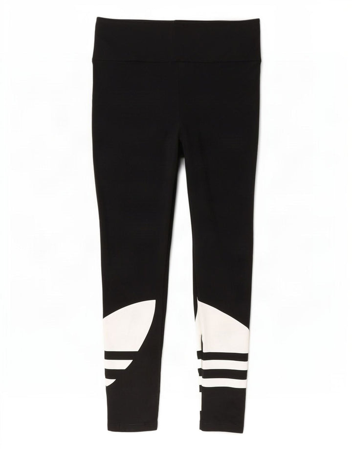 Женские леггинсы с рисунком Adidas UK 8, маленькие черные хлопковые