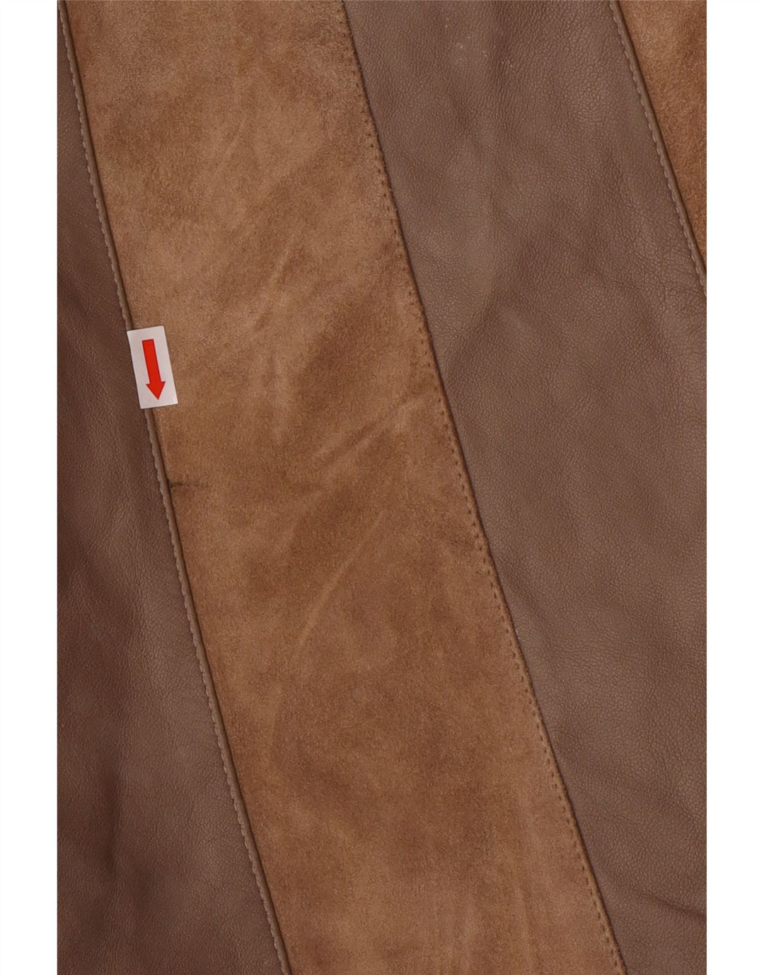 Norma Женское кожаное пальто свободного кроя UK 14 Classic в коричневую полоску среднего размера